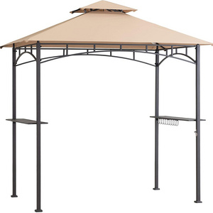 Hot sale metal gazebo Barbecue gazebo in the United States 8ft*5ft Double Flat Roof Sunshade BBQ Metal Garden grill Gazebo