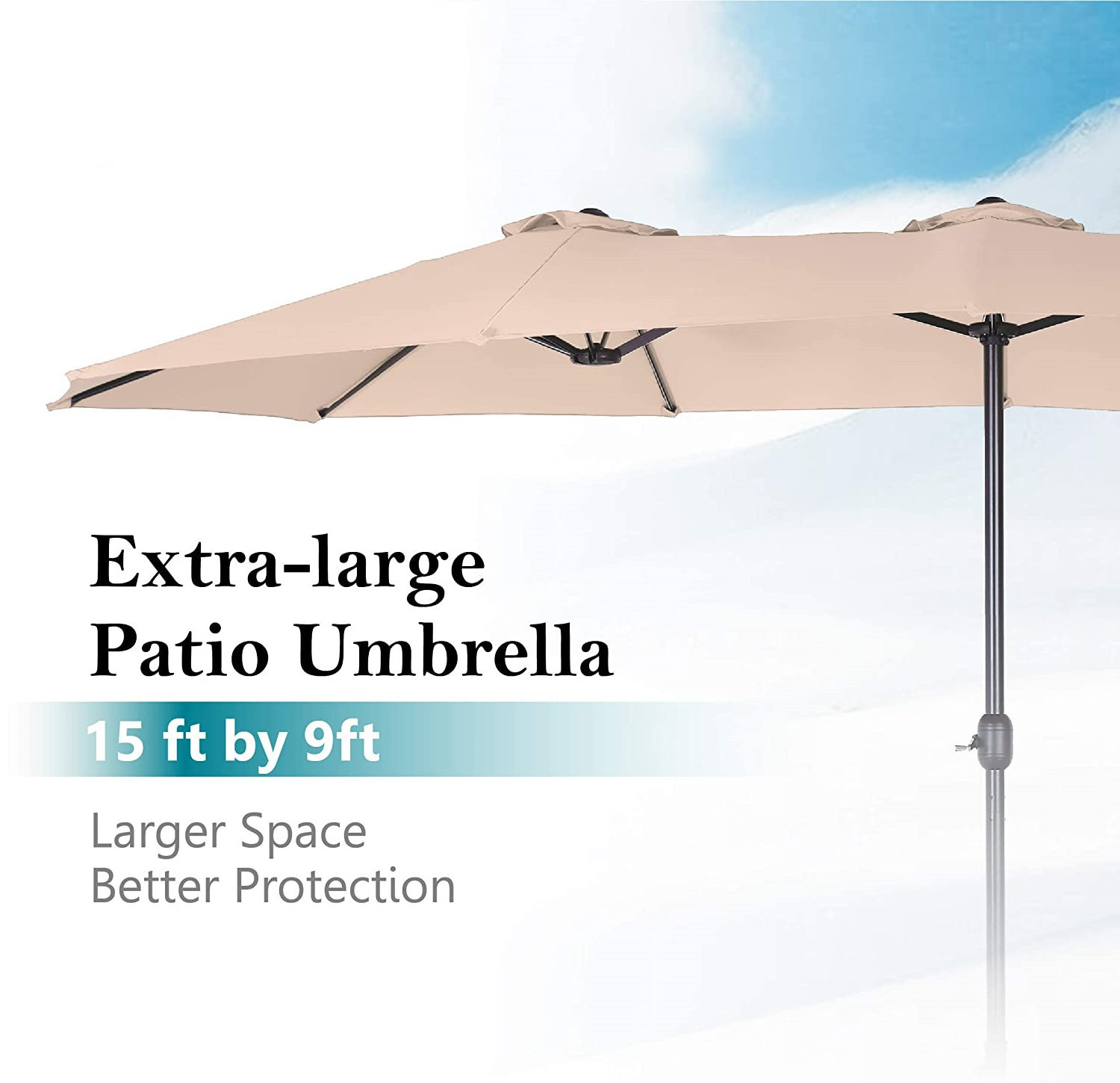 14FT or 15FT Garden Commercial Unique Patio Double Sided Market Umbrellas