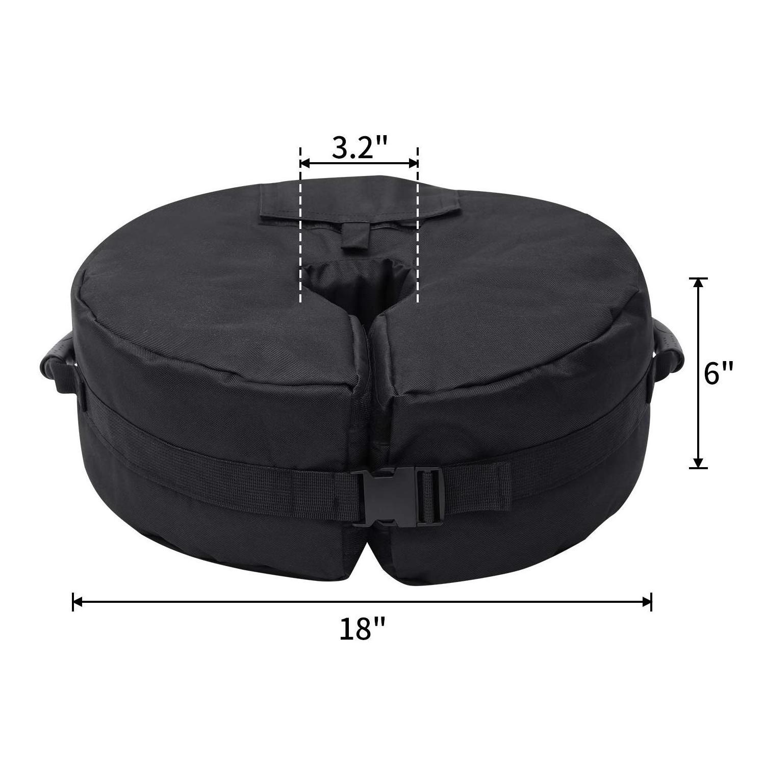 New hot design Outdoor Umbrella Base Weight Bag with Handle 600D Weatherproof Heavy Duty Round Fillable Parasol Base