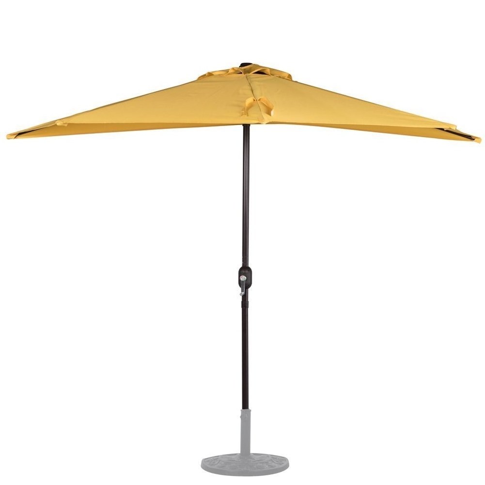 Garden Umbrellas Parasol 2.7m(9ft) Garden Balcony Half Umbrella Semicircular with Crank, Sun Shade Semi Round Circular