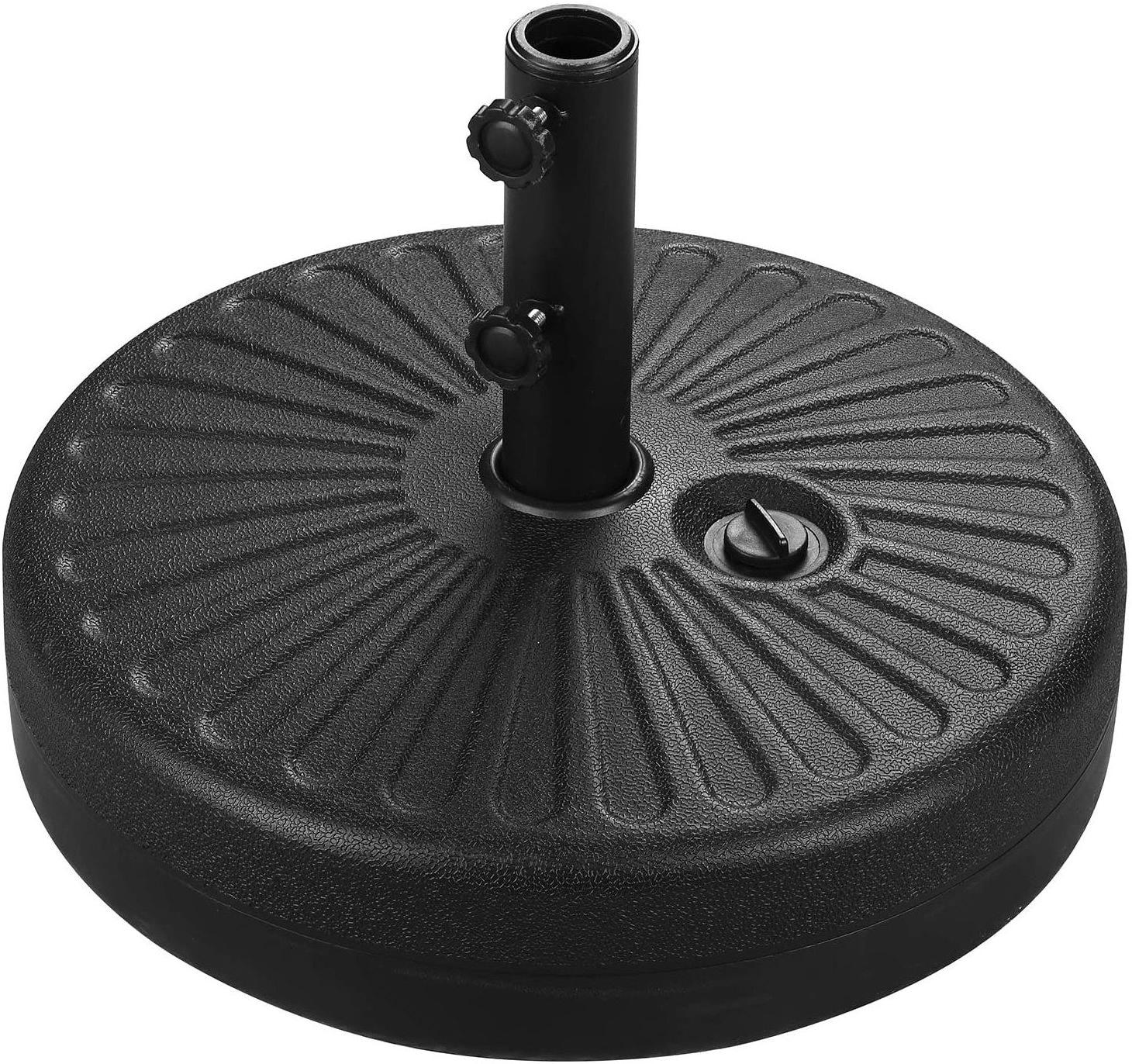 Heavy Duty Market Table Umbrella Base Weighted Stand, 1.49-inch Thickened Steel Pole Holder for Straight-Pole Garden Umbrella