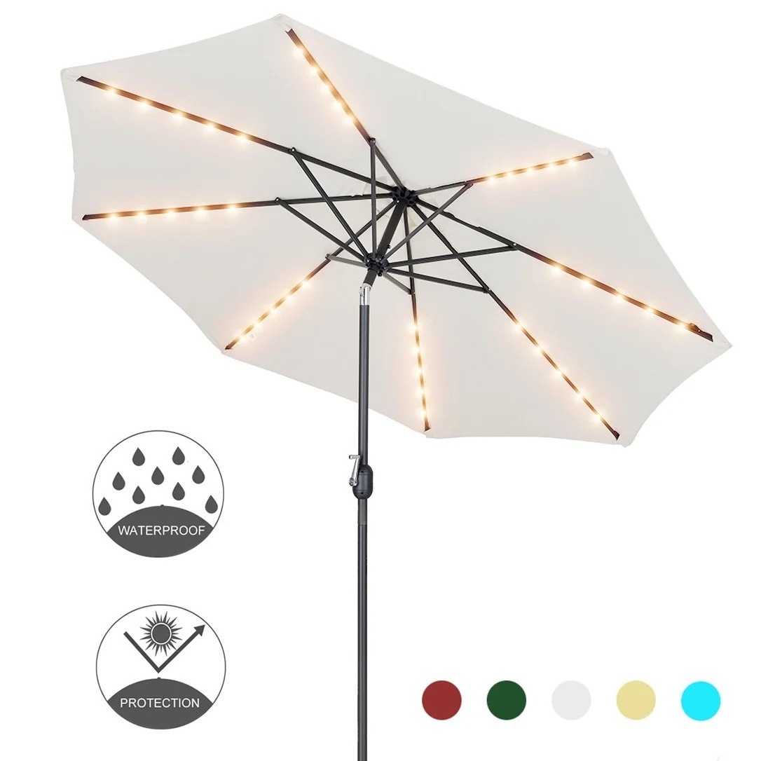 10ft Patio Umbrella Outdoor Table Umbrella With Sturdy White Color Garden Umbrella