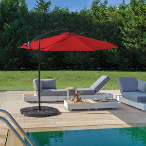 Modern Outdoor Restaurant Hotel offset parasol Large Sun Shade 180g Polyester Umbrella