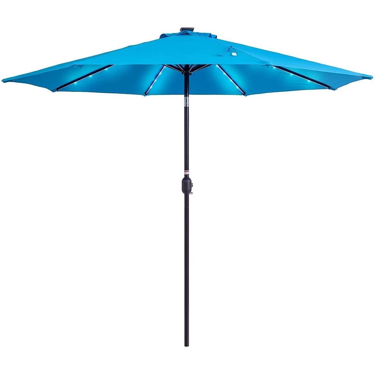 Outdoor Umbrella Sun Umbrella Garden Patio Umbrellas With Solar Led Lights And Tilt