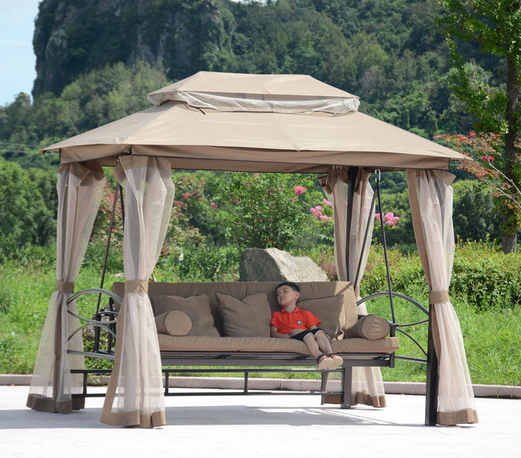 Hot Selling Outdoor Furniture Garden 3 Seaters Patio Swing Chair Hammock With Gazebo Tent