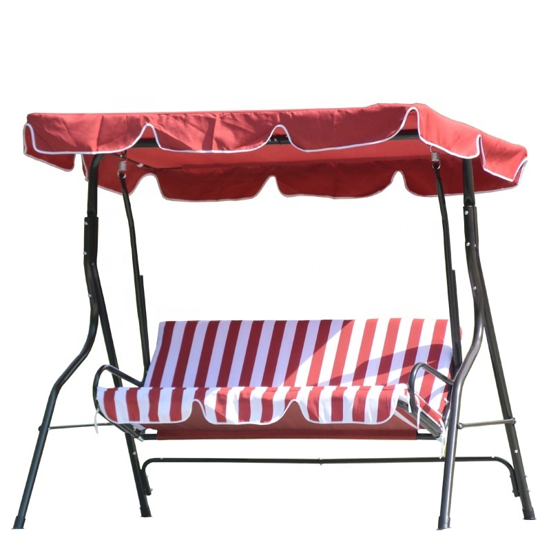 High quality three seat economic patio swings outdoor garden iron swing chair