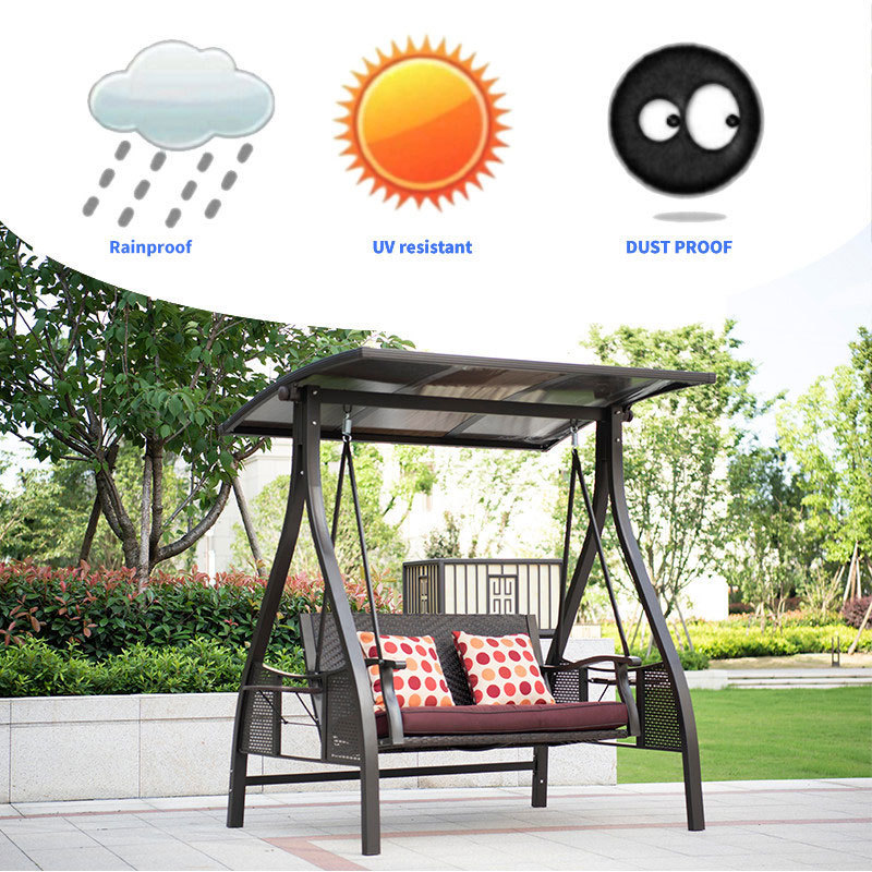 Customized Outdoor Rattan Chair Furniture2-Seat Garden Patio Canopy Swing Chair For Adult