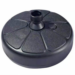 Outdoor Round Plastic Free Standing Patio Umbrella Base In Black