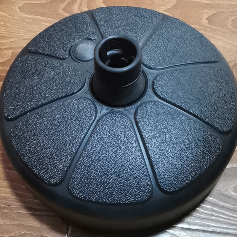 Outdoor Round Plastic Free Standing Patio Umbrella Base In Black