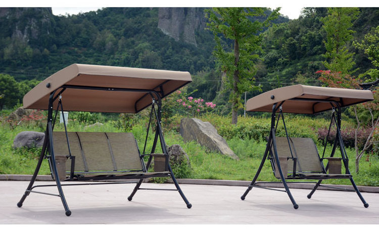 High Quality Iron Swings Outdoor Patio Garden Swing Canopy With Cover And Seat Cushion