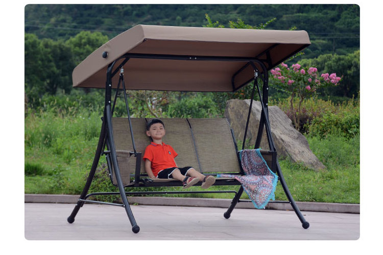 High Quality Iron Swings Outdoor Patio Garden Swing Canopy With Cover And Seat Cushion