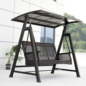 Custom outdoor double yard swing three aluminum alloy hammock rattan chair