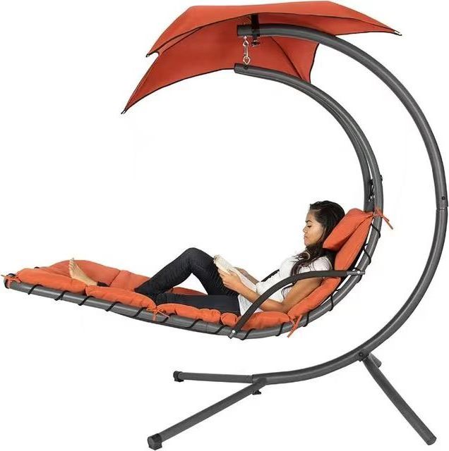 Outdoor Lounge Chair With An Umbrella