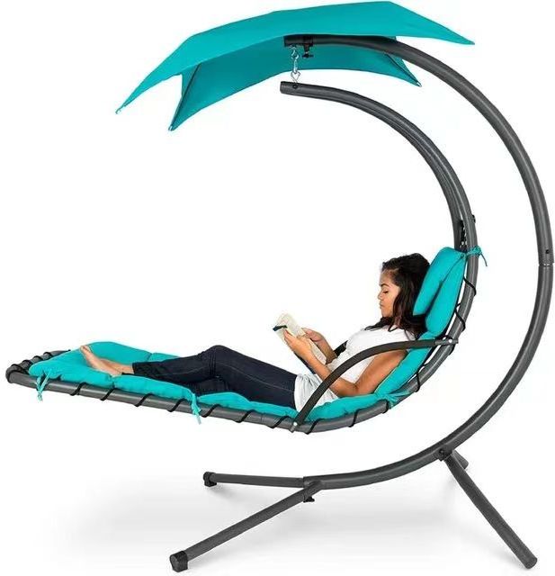 Outdoor Lounge Chair With An Umbrella