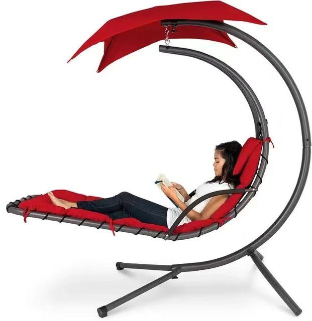 Outdoor Lounge Chair With An Umbrella