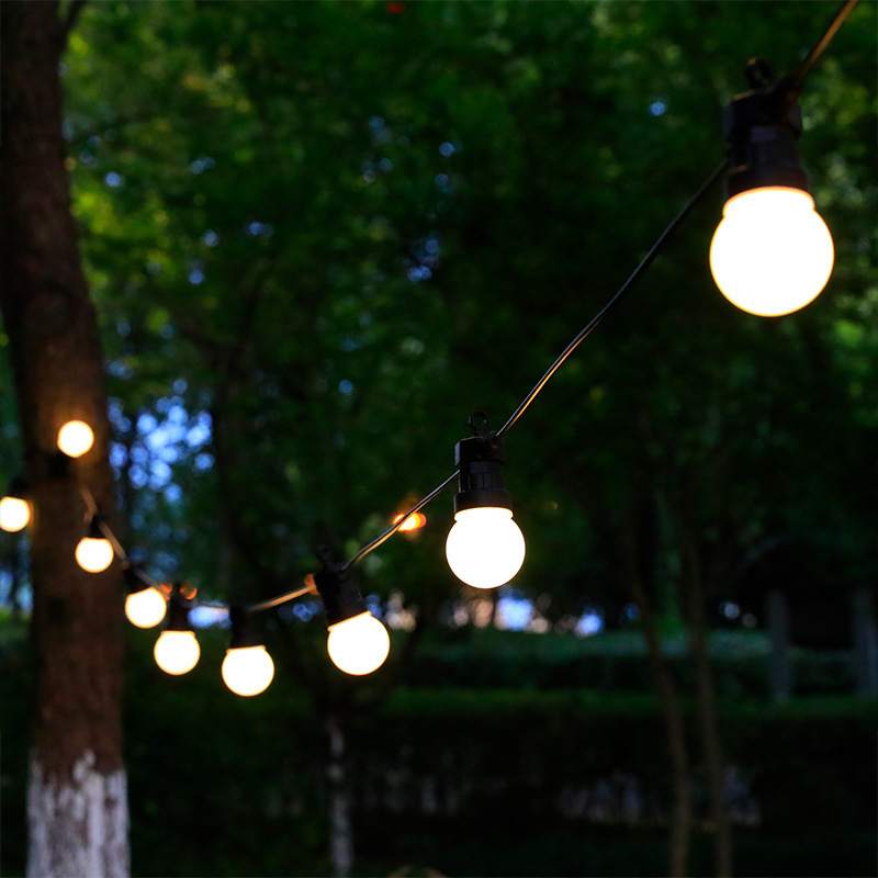 10 Bulbs S14 Garden String Lights with Warm White Bulbs IP65 Christmas Hanging Outdoor String Lights Dimmable Garden Light