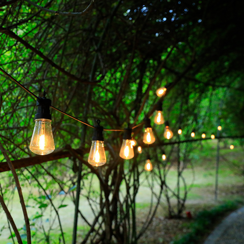 10 Bulbs S14 Garden String Lights with Warm White Bulbs IP65 Christmas Hanging Outdoor String Lights Dimmable Garden Light