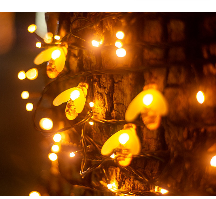 Bee solar animal string lights Holiday Decoration IP65 solar LED string lights LED festoon lights