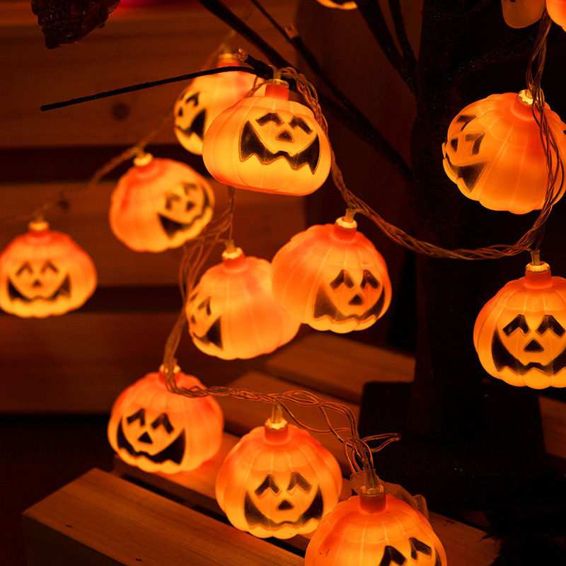 New Halloween LED Light String Bat Pumpkin Combination Pendant Led