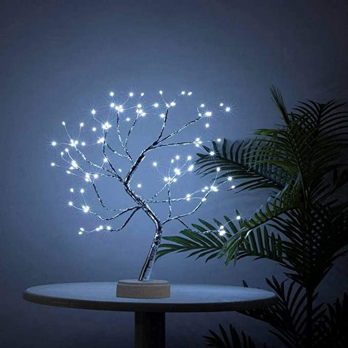 Tabletop DIY Artificial Light Tree Light Touch Switch Battery USB Operated LED Night Bedroom Decor Bonsai Lamp