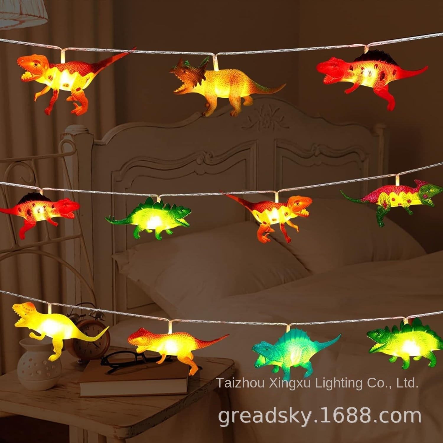 Factory direct new led dinosaur light string children's toy room cartoon decoration net red Christmas holiday