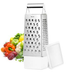 Customized other kitchen appliances 4 sides  professional box grater stainless steel Cheese Grater with Handle