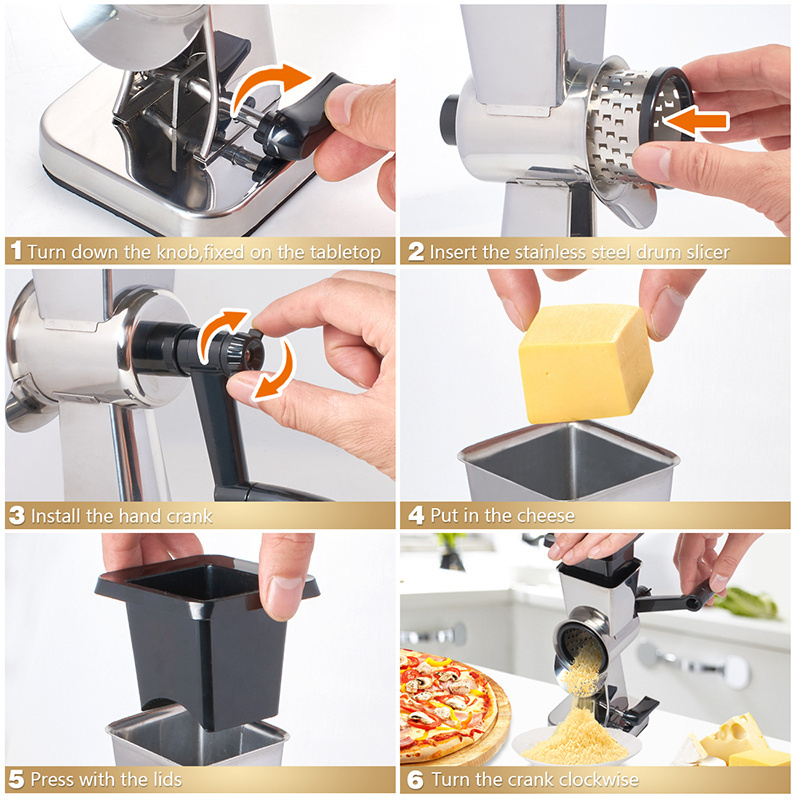 Kitchen Use Stainless Steel 3 blades chocolate, nuts, parmesan, pistachio, almonds, ginger, garlic cheese grater