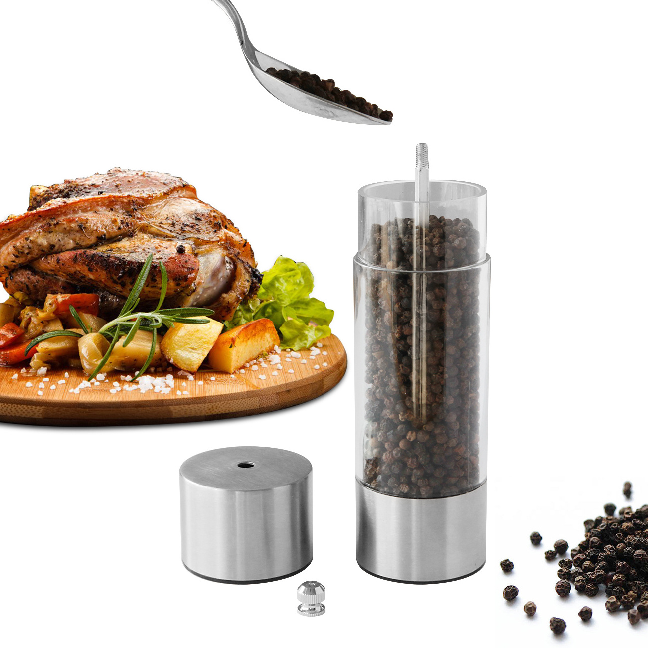 Manual Ceramic Burr Grinder Salt and Pepper Mills Spice Grinders