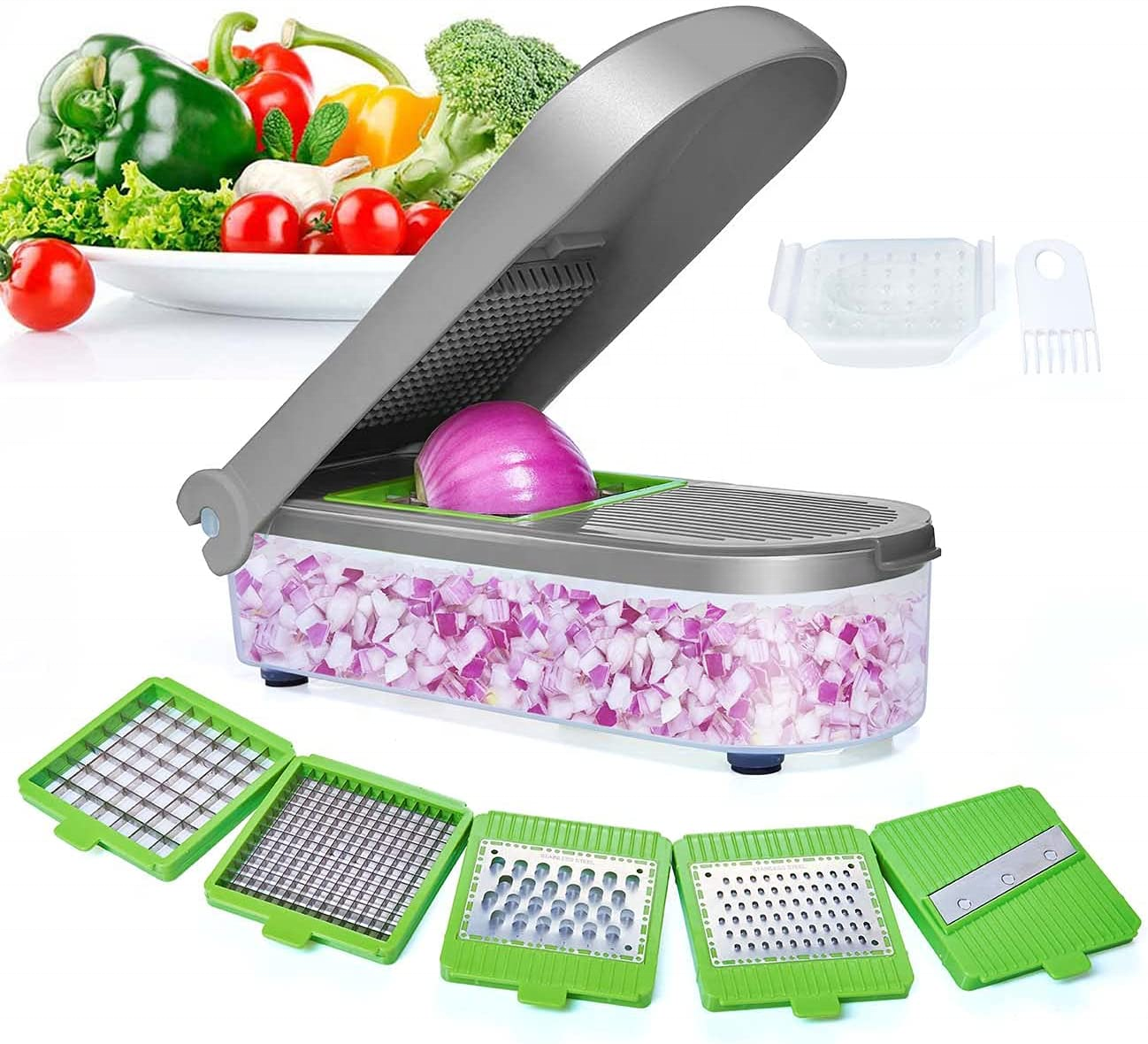 5 In 1 Kitchen Gadget Veggie Slicer Salad Cutter  Mandoline Slicer Potato Slicer