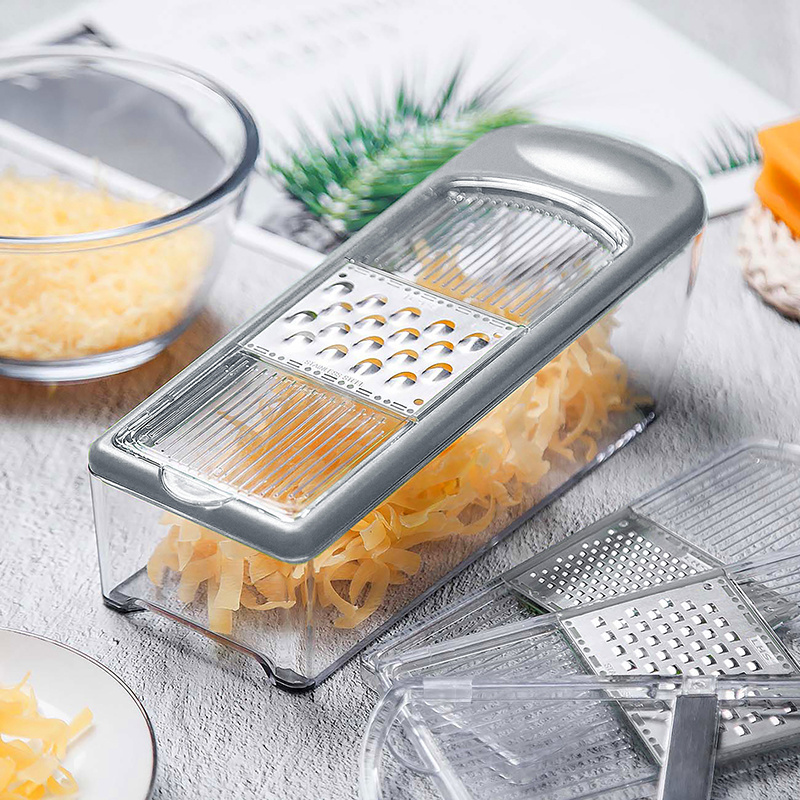 LHS Mandoline Slicer Veggie Cutter Grater Chopper Slicer Vegetable Chopper with Sharpest Steel Blades Box Grater