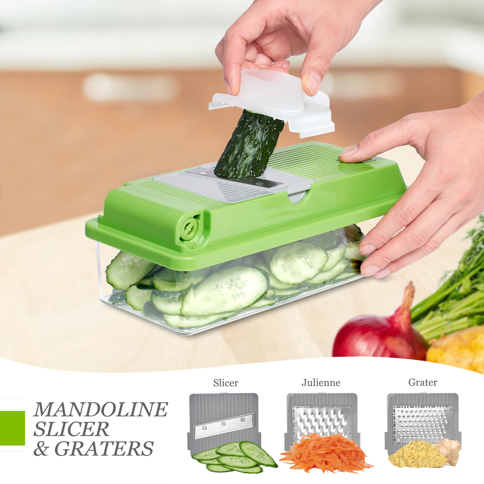 Kitchen tool 5 in 1 Multifunctional Vegetable Chopper Mandoline Slicer Salad Chopper