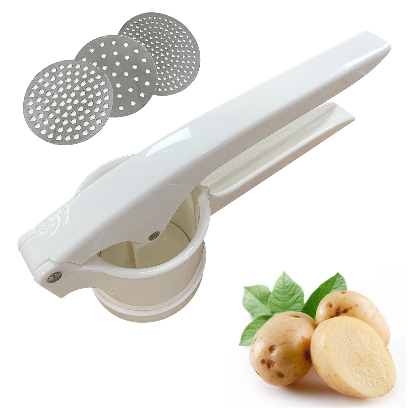 Kitchen fruit & vegetable tools manual masher ricer baby food processor noodle presses potato ricer with 3 stainless Steel discs