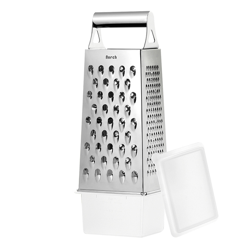 Customized other kitchen appliances 4 sides  professional box grater stainless steel Cheese Grater with Handle