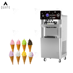 Ice Cream Cone Machine Commercial 3 Flavors Desktop Stainless Steel Home Used Ice Cream Machine