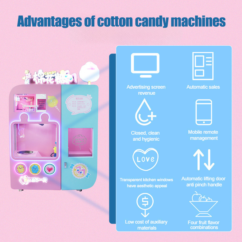 Automatic cotton candy vending machine full automatic cotton candy machine