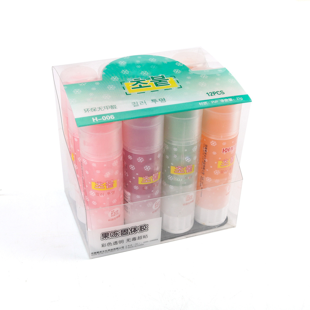 Student jelly stick fruit fragrance 4 color transparent solid adhesive Pva Glue Stick