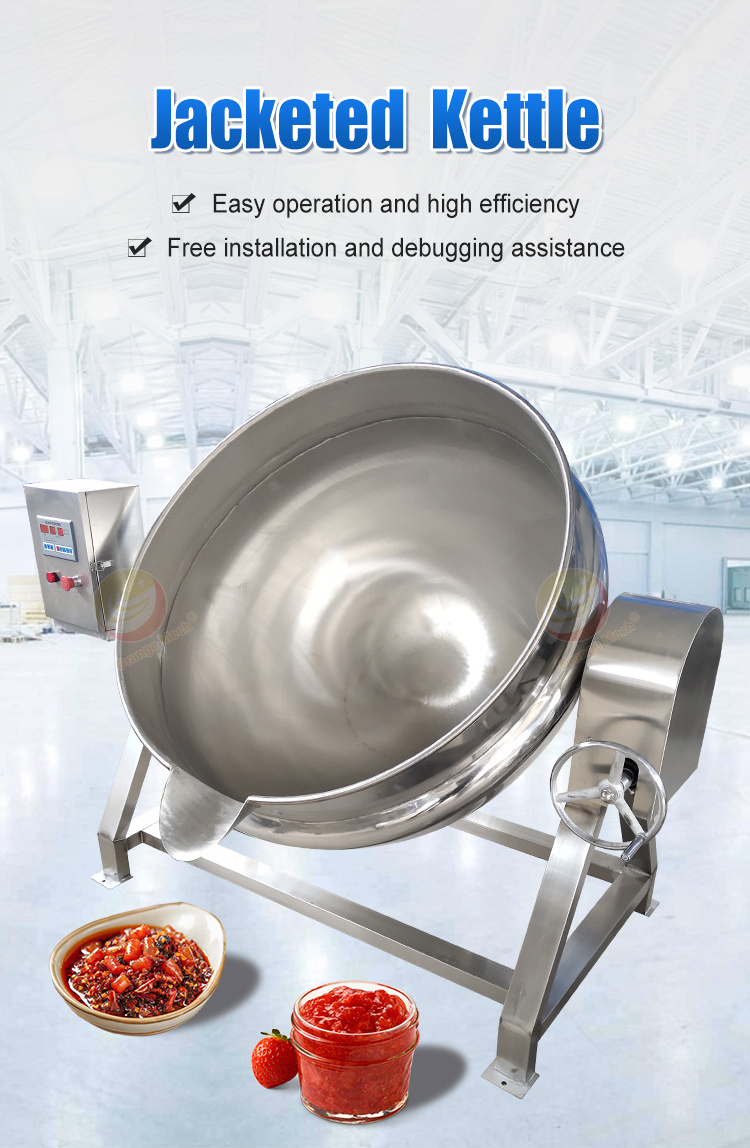 ORME Industrial Steam Gas Cook Mixer Pot Fruit Jam Sauce Make Machine Strawberry Paste Jacketed Kettle with Agitator