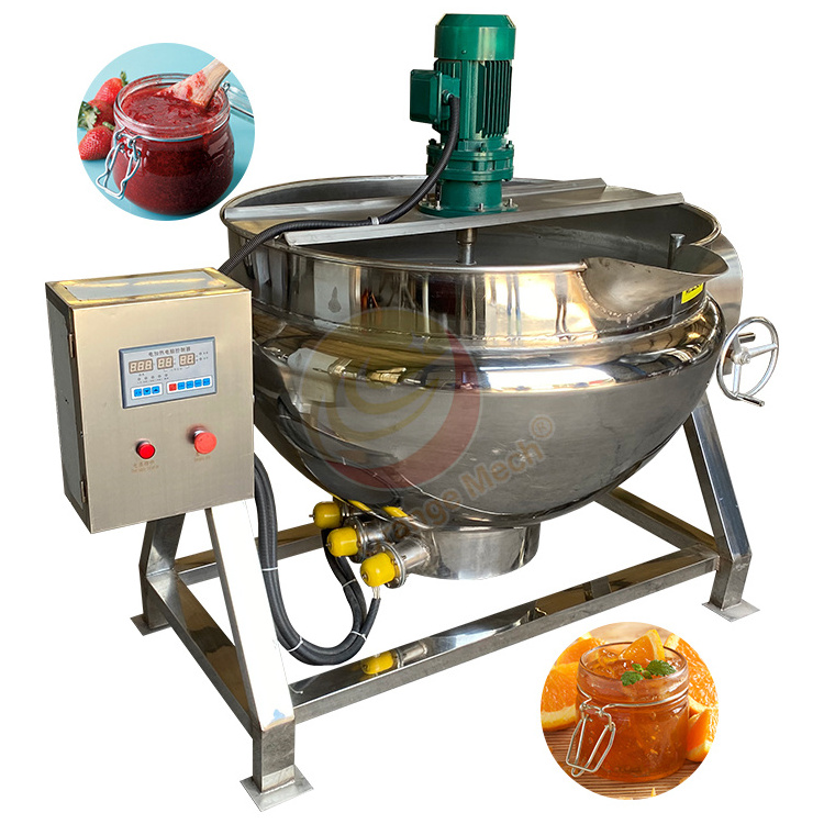 ORME Industrial Steam Gas Cook Mixer Pot Fruit Jam Sauce Make Machine Strawberry Paste Jacketed Kettle with Agitator