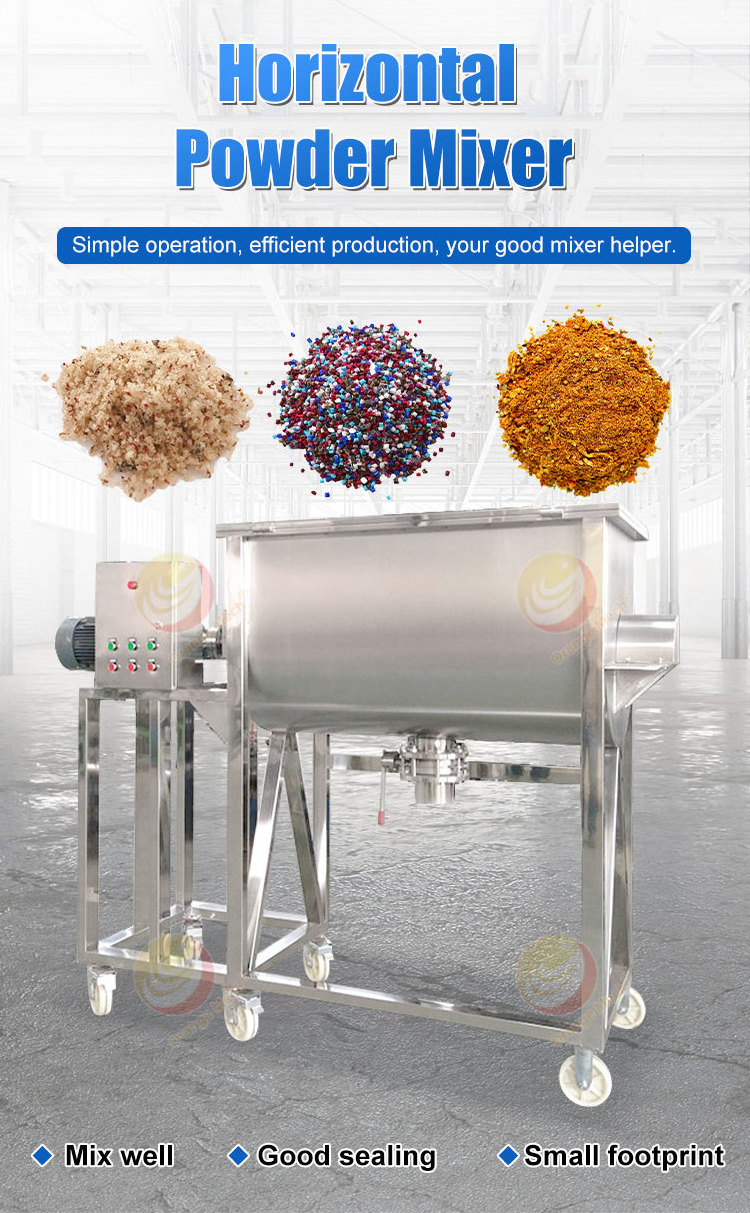 Horizontal Dry Powder Blend New Generation Full Auto Ribbon Blender Mix Machine Mushroom Substrate Powder Mixer