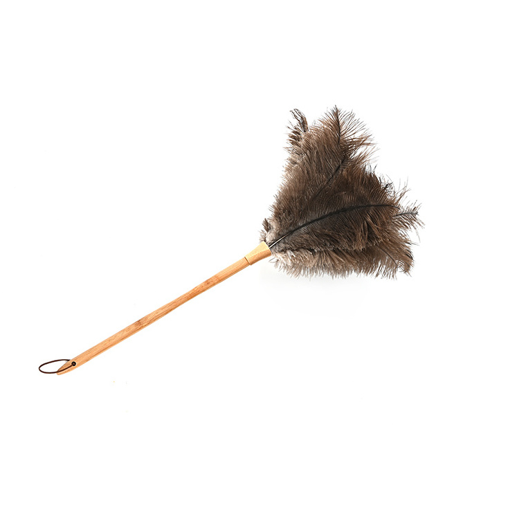 Chinese First Class Finely Processed Home Cleaning Use Grey Ostrich Feather Duster