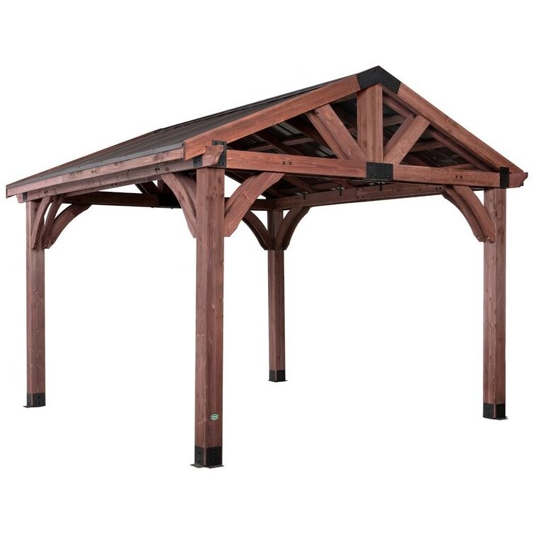 Factory Direct Supply Outdoor Waterproof Aluminum Pergolas Wood Gragin Gazebo With Sunshade Canopy