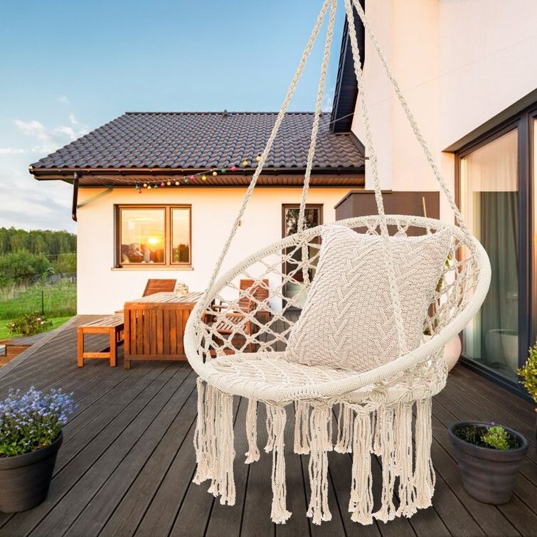 Best Cheap Garden Swing Chair Outdoor Furniture Rope Weaving Swing Patio Hanging Swing Hammock