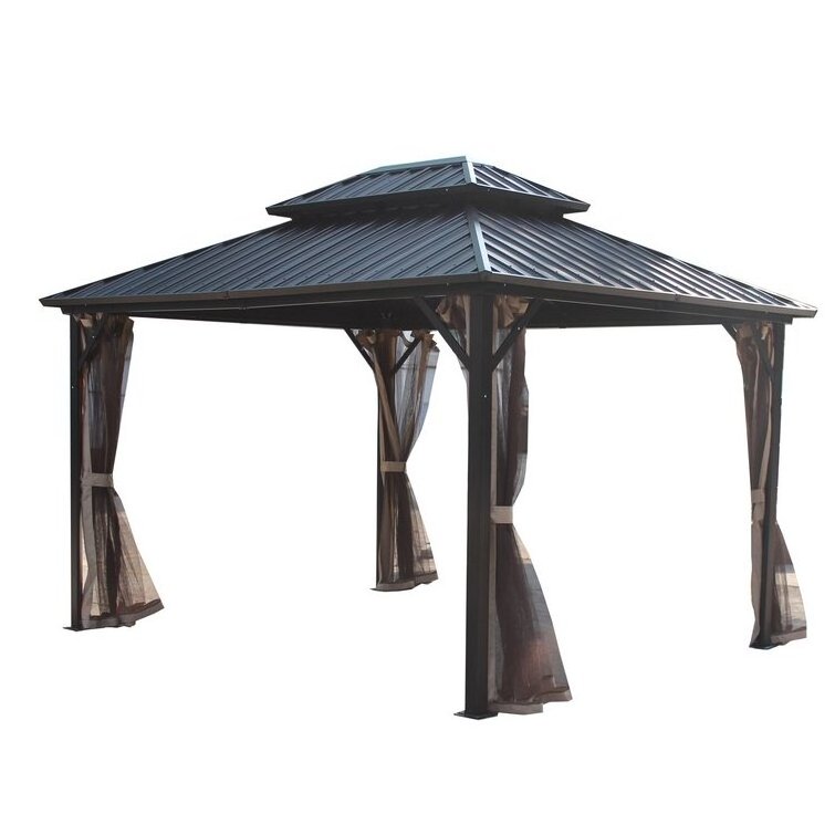 Factory Wholesale house pavilion metal roof aluminium outdoor grill pop up pavilion hardtop gazebo