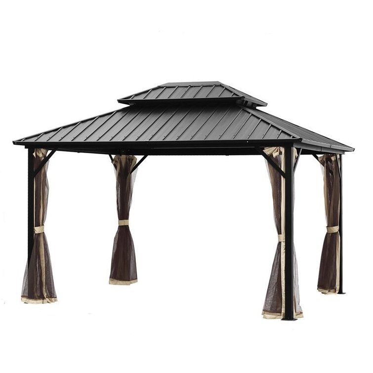 Factory Wholesale house pavilion metal roof aluminium outdoor grill pop up pavilion hardtop gazebo