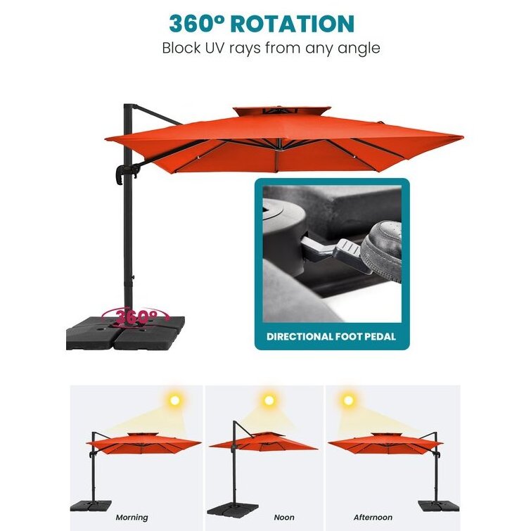 New Arrival Leisure Outdoor Umbrella Garden Parasol Cantilever Umbrella With Push Button Tilt And Crank