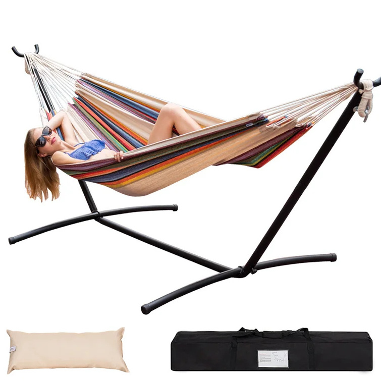 Natural Material Portable Hammock Outdoor Hammock Swing Chair Folding Camping Double Hammock With Stand