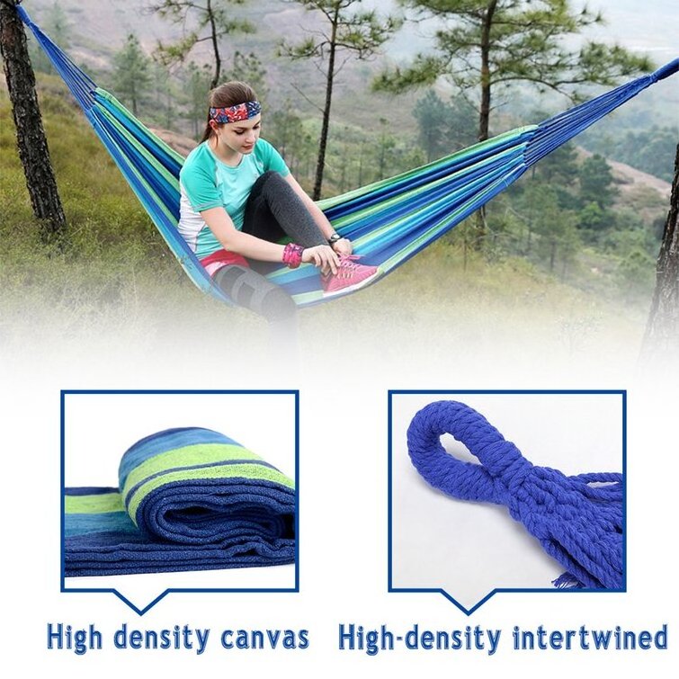 Wholesale Custom Double Travel Camping Hammock Canvas Hammock Bed Folding  Outdoor Hammocks With Stand