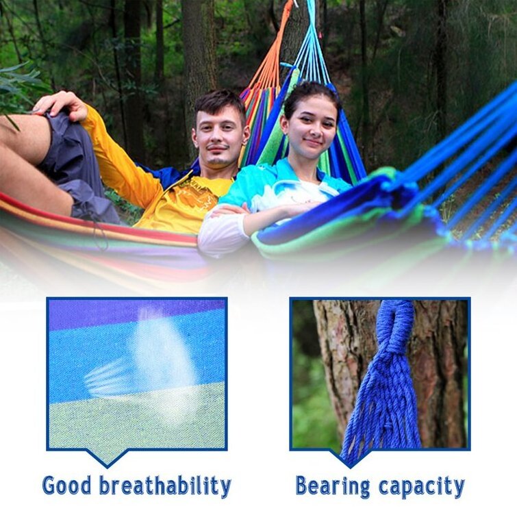 Wholesale Custom Double Travel Camping Hammock Canvas Hammock Bed Folding  Outdoor Hammocks With Stand