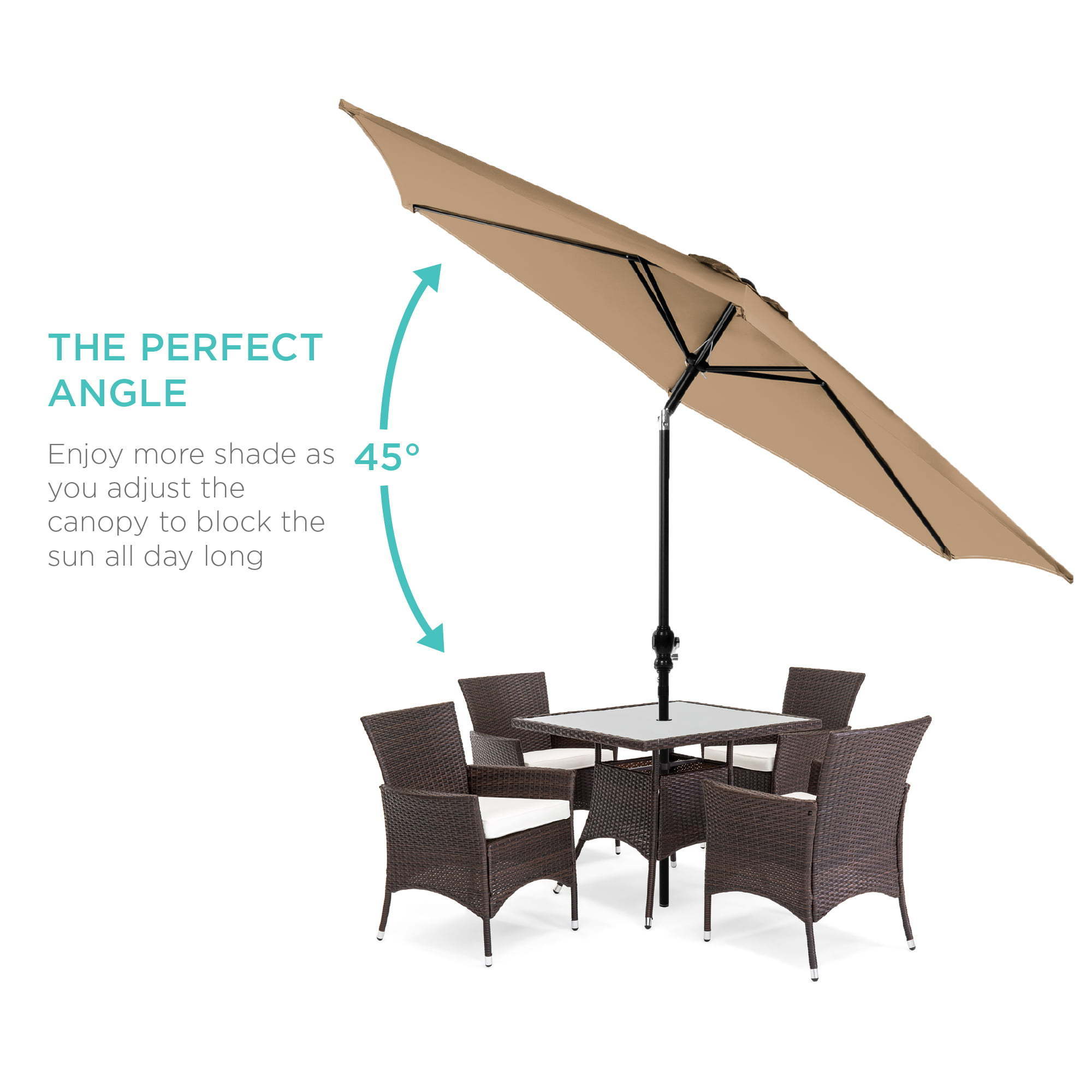 NEW Stripe Outdoor 2.7M Custom Remote Control Patio Umbrella Aluminium Frame Garden Sun Parasol