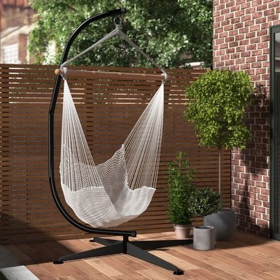 Garden Hammock Air Porch Swing Chair C Shape Solid Steel Frame Stand